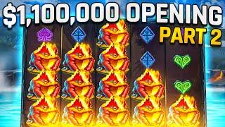 $1100000 BONUS HUNT OPENING - Part 2  113 Slot Bonuses - Fire Toad & Book of Shadows