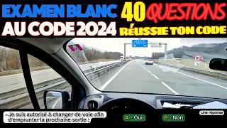 Test au code de la route 2024 - 40 Questions à l'Examen blanc du permis de conduire + Réponses