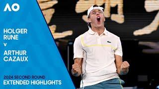 Holger Rune v Arthur Cazaux Extended Highlights | Australian Open 2024 Second Round