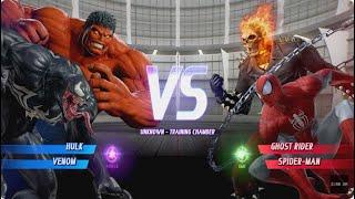 Red Hulk and Venom vs Ghost Rider and Spider-man - MARVEL VS. CAPCOM: INFINITE