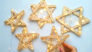  Easy STAR LIGHTS Tutorial  Handmade Christmas Decorations & New Year Ornaments / DIY Craft Ideas