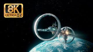 Cool Interstellar Starship With Artificial Gravity!!! 8K Video / 4K TV