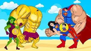 Evolution HULK Family Vs SUPER-MAN Family: Fake Pregnant Vs Real Pregnant.