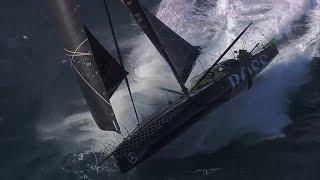 Alex Thomson 33 knots sailing with Paulo Mirpuri in big waves - fast and wild