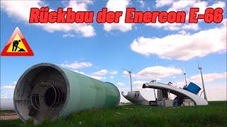 Repowering im Windpark Feldheim, Enercon E-66 Windkrfaftanlagen werden zerkleinert 02.05-08.05.2024