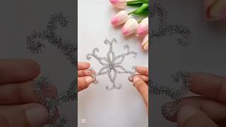 Making Easy Snowflake with Pipe Cleaners!️ #shorts #diy #craft