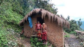 Beautiful And Organic Mountain Village Life of Nepal | Peaceful Nepali Traditional Food || Rainy Day