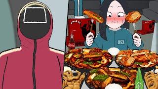 [Squid Game] Fiery Barbecue Chicken Mukbang | Animation ASMR