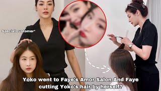 Yoko went to Faye's Amor Salon And Faye cutting Yoko's hair by herself?