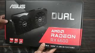 ASUS AMD REDEON RX6600 8GB DDR6 Unboxing and quick review // budge friendly graphic's card