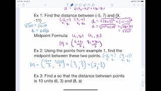 7.1 Distance and Midpoint