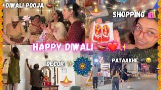 Diwali Vlog 🪔🪷(Shopping,Decor,*Pataakhe*,Pooja) || Tejasvi Rajput ||