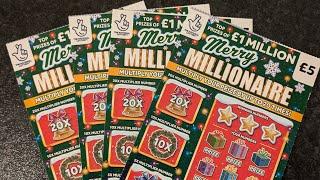 £20 of the New Merry Millionaire Allwyn UK National Lottery Scratch Cards