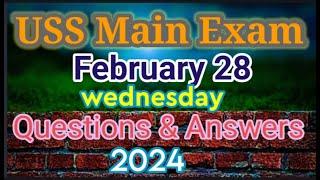 #uss question paper 2024 February 28 #QUESTIONS and answers 2024 IN MALAYALAM