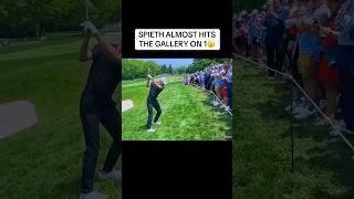 Speith nearly hits the gallery on hole 1