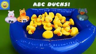 Go Fish for ABC's! Best Learning Videos for Kids Teaching Alphabet Letters with Duck Pond Bath Toys