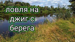 Откуда ОНИ здесь?! Ловил щуку на реке, а клевали ОНИ! Рыбалка на джиг с берега.