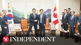 Trudeau goes viral for striking 'manner legs' pose during South Korea visit