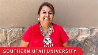 Tribal Chair Woman of the Paiute Indian Tribe of Utah Corrina Bow Congratulates Mindy Benson