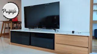 BUAT MEJA TV SLIDING ELEGAN DAN MASKULIN