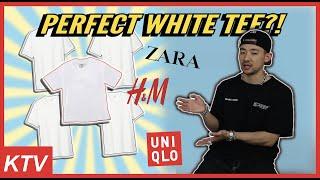 BEST MENS WHITE TEE?! (H&M vs ZARA vs UNIQLO) MEN STREETWEAR