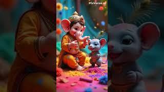 bappa ki holi s4/4/10 #ganesh #bappa #ganpati #holi #holispecial #rat #trending #viralvideo #cute
