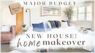 FREE HOME MAKEOVER  extreme BUDGET living room makeover - old house + rental friendly