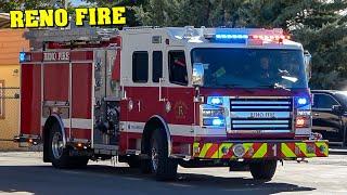 [BRAND NEW ROSENBAUER ENGINE] - RENO Fire Department: Engine 1 & Truck 1 responding | Nevada