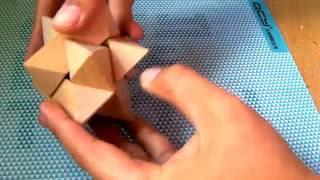 How to - 6 pieces Wooden Star Puzzle Assemble and Disassemble Solution