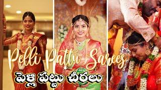 PELLI PATTU SAREES with DESIGNER BLOUSES | PELLI PATTU CHEERALU | BEST WEDDING SAREES | Akhila Varun