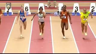 NCAA INDOOR : HUGE UPSET MELISSA JEFFERSON (COASTAL CAROLINA) WINS 60M IN 7.09 PB !!!!!