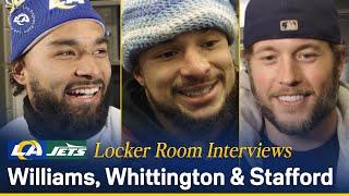 Kyren Williams, Jordan Whittington & Matthew Stafford React To Win vs. Jets | Locker Room Interviews