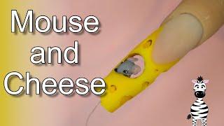 Adorable Mouse and Cheese Acrylic Nail Art Tutorial