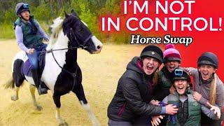 I'M NOT IN CONTROL! | HORSE SWAP CHAOS WITH NON-HORSEY HUSBAND || VLOG 186