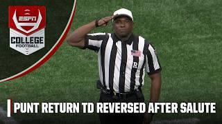 Referee salutes military veterans before reversing electric punt return TD | ESPN College Football