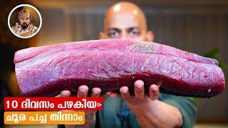 AGED TUNA EATING/10 DAYS OLD TUNA COOKING/FRIED TUNA WITH NOODLE/BEST FISH RECIPE/ALBACORE TUNA DISH