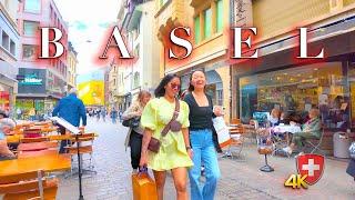 SWITZERLAND BASEL  Stroll through City Centre 4K Shopping Streets & Culture