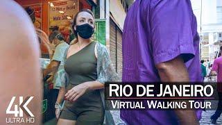 【4K 60fps】 VIRTUAL WALKING TOUR:  «Downtown Rio de Janeiro - Brazil 2021»  Original Sounds  RJ