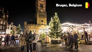 Bruges, Belgium  Christmas Market 2023 - Evening Walk in 4K | DJI Osmo Pocket 3 