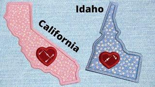 California and Idaho Free State Applique - Embroidershoppe.com