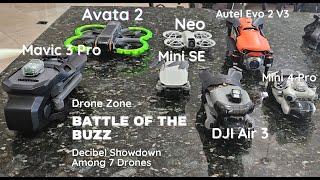 Drone Decibel Duel: Testing Noise Levels of 7 Top Models #djimini4pro #djiavata2  #djimavicmini3pro