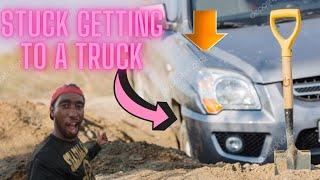 I got stuck before towing a truck