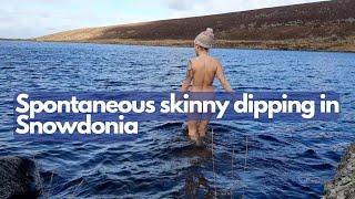 Sharing my utter joy of a spontaneous winter skinny dip in a secluded mountain lake in Snowdonia 