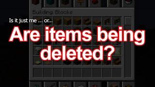 Are items being deleted from the Creative Inventory?