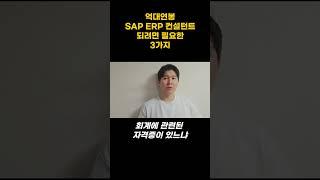 억대연봉 SAP ERP 컨설턴트 되려면 필요한 3가지
