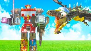 We Built Dumb Dragons to fight Megazord in Animal Revolt Battle Simulator Multiplayer!