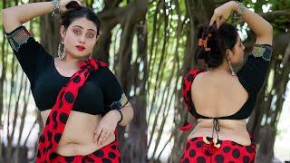 BONG SOUMI // SAREE LOVER // Red Saree Black Blouse // #sareelove #saree