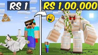 Rs1 vs Rs1,00,000 Giant Mob Build Battle in Minecraft