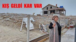 DOĞAL YAŞAM KÖYDE KARLI BİR SABAH KAR YAĞIYOR VE KAHVALTIMIZ