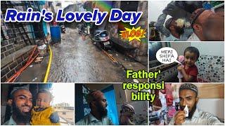 "how did the day go in the rain:️ Kaise Sab Manage Karta Hoon! | Father's responsibility